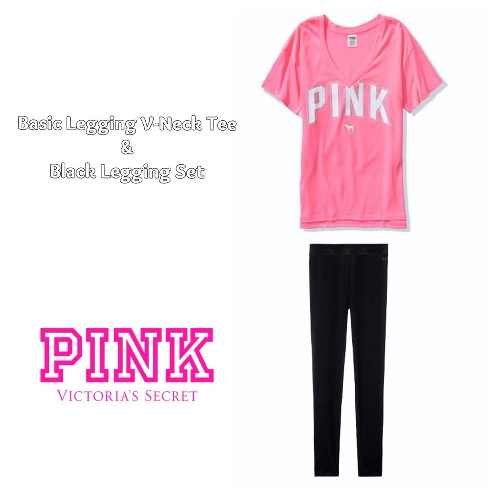 NWT VS PINK LEGGING TEE & LEGGING SET
